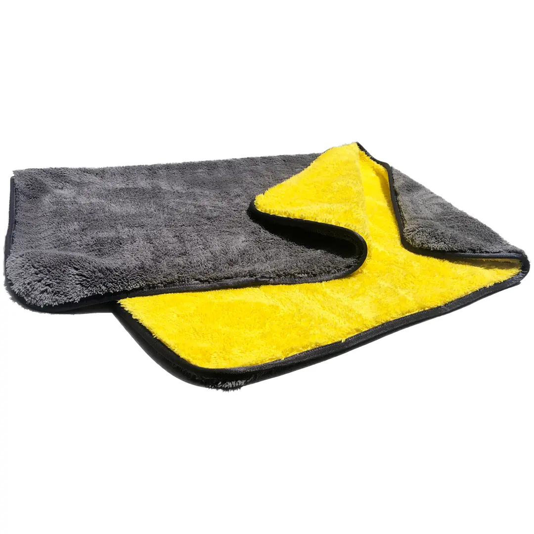 REIS Prosop Uscare Auto din Microfibră Dublu Strat 60x90cm 1300GSM – Galben/Gri