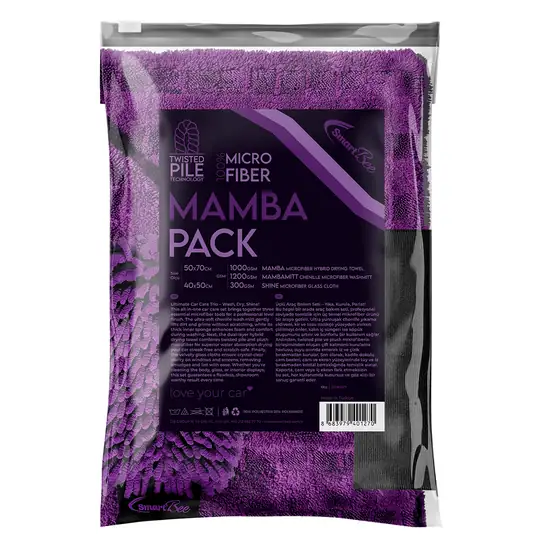 MAMBAPACK Hybrid Twisted Pile Microfiber Car Wash Kit - Purple