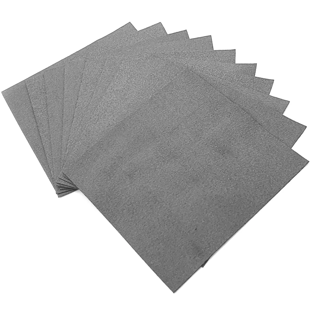 CHROMIC Set 10 Lavete din Microfibră Suede pentru Aplicare Ceramică 10x10cm 200GSM – Gri