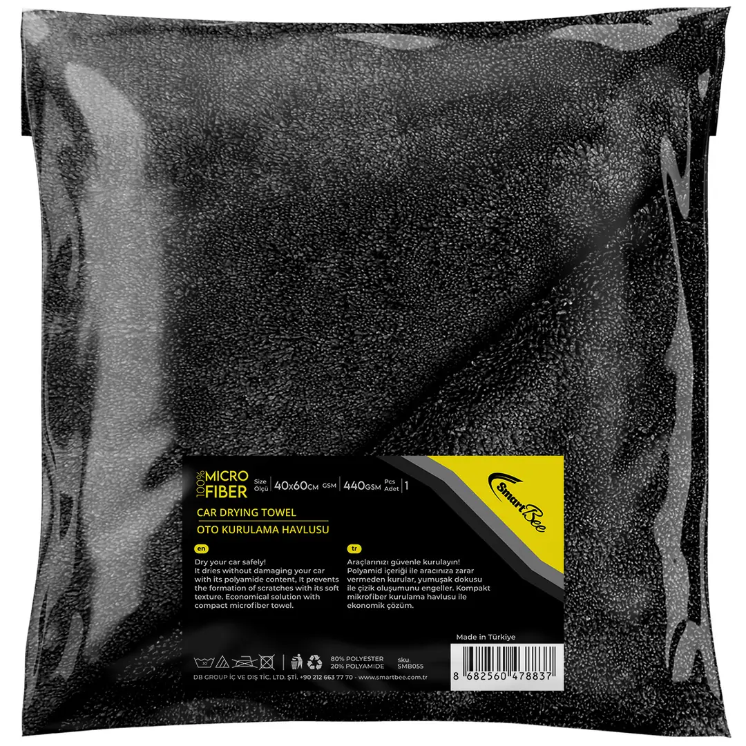 Product image: Double-Sided Microfiber Car Drying Cloth 40x60cm 440GSM – Anthracite