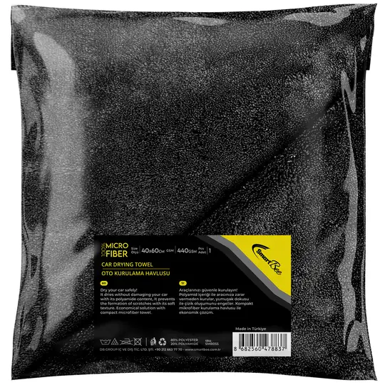 Product image: Double-Sided Microfiber Car Drying Cloth 40x60cm 440GSM – Anthracite