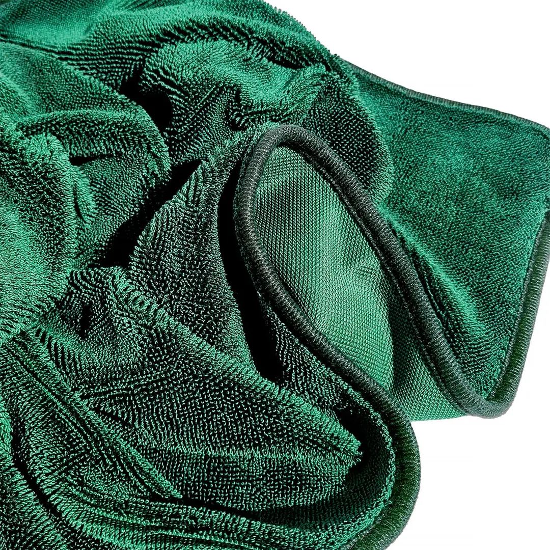 JADE Prosop Uscare Auto din Microfibră Twisted Pile 60×90cm 600GSM – Verde Închis
