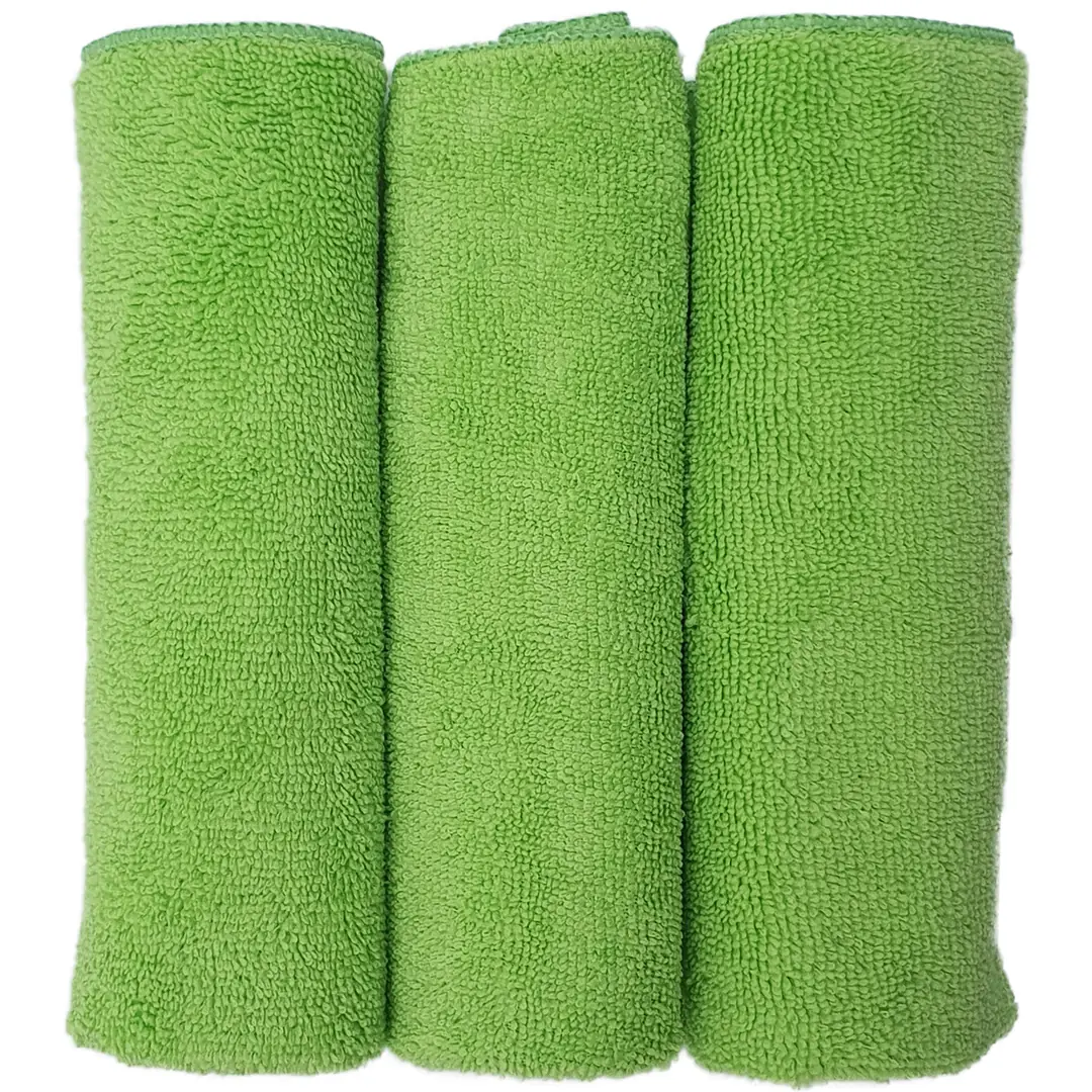 ADAMITE 3-Pack Microfiber Car Cleaning Towels 40x40 cm 265 GSM – Green