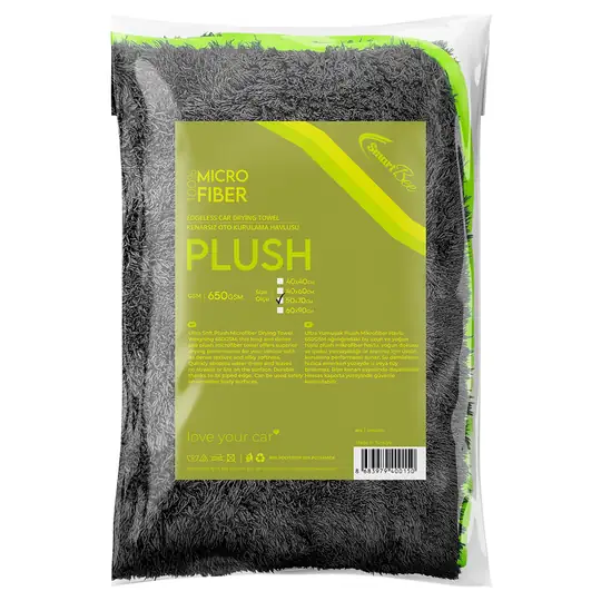 Imagine produs: PLUSH Prosop Auto din Microfibră pentru Uscare 650GSM – Gri Închis