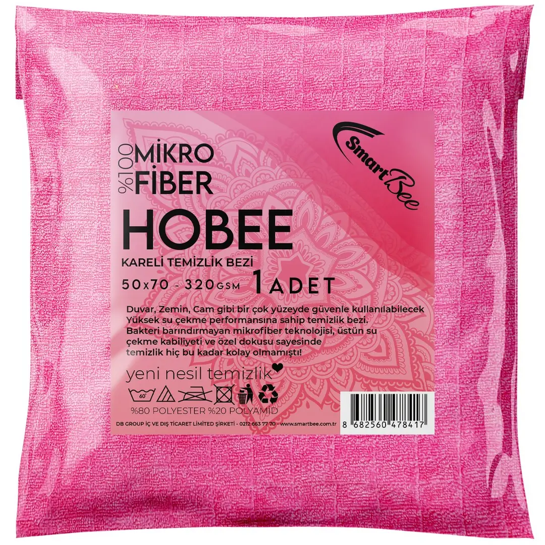 Product image: Hobee Checkered Drying Towel 50x70 cm 320 GSM - Pink