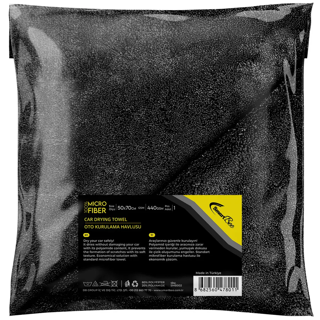 Product image: Double-Sided Microfiber Car Drying Cloth 50x70cm 440GSM – Anthracite