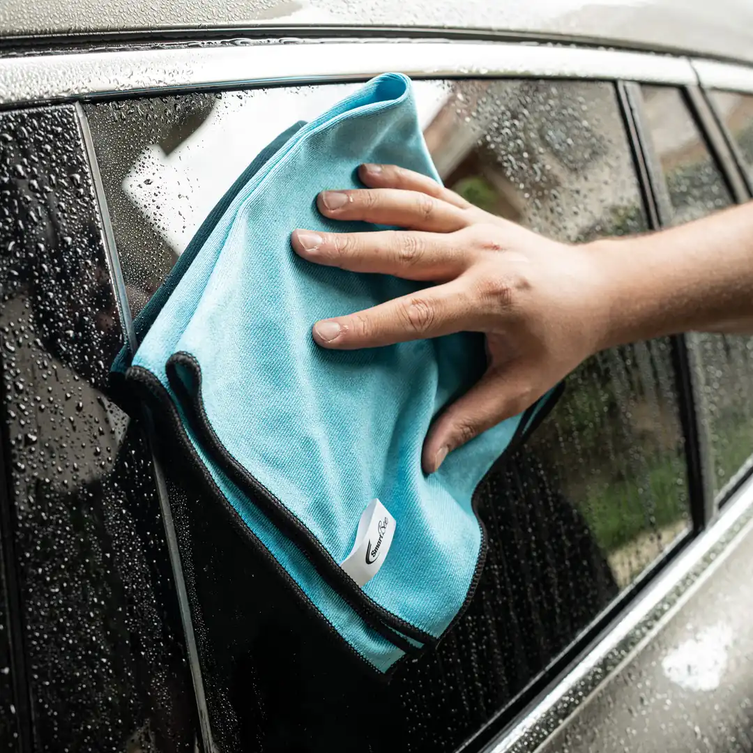 RAVERA Lavetă Groasă din Microfibră pentru Geamuri Auto 50x50cm 300GSM - Turcoaz