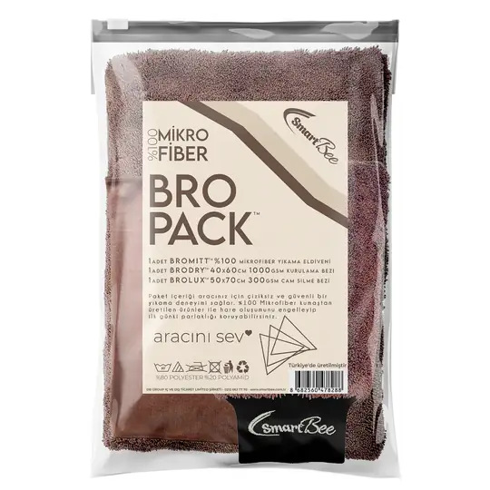 BROPACK Edgeless Microfiber Car Wash Kit - Brown