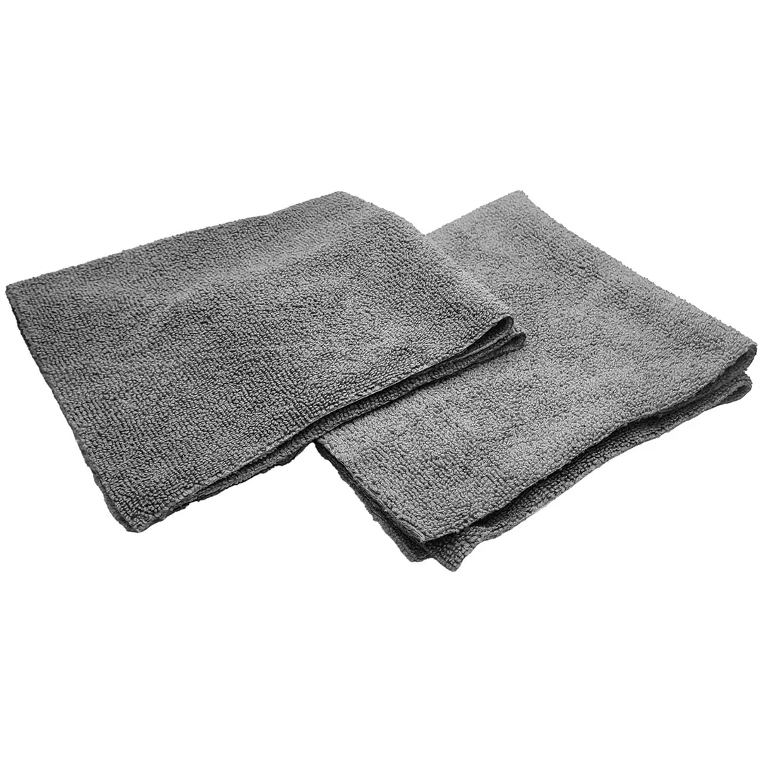 BARON 2-Pack Microfiber Laser-Cut Polishing Towels 40x40 cm 500 GSM - Anthracite