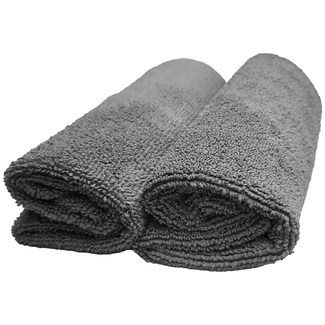 BARON 2-Pack Microfiber Laser-Cut Polishing Towels 40x40 cm 500 GSM - Anthracite