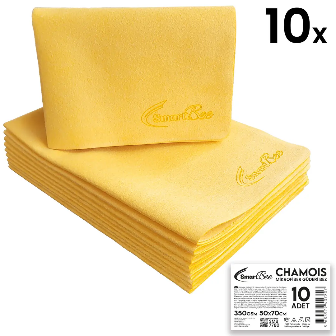 CHAMOIS Microfiber Chamois Car Drying Cloth 50x70 cm 350 GSM – 10-Pack
