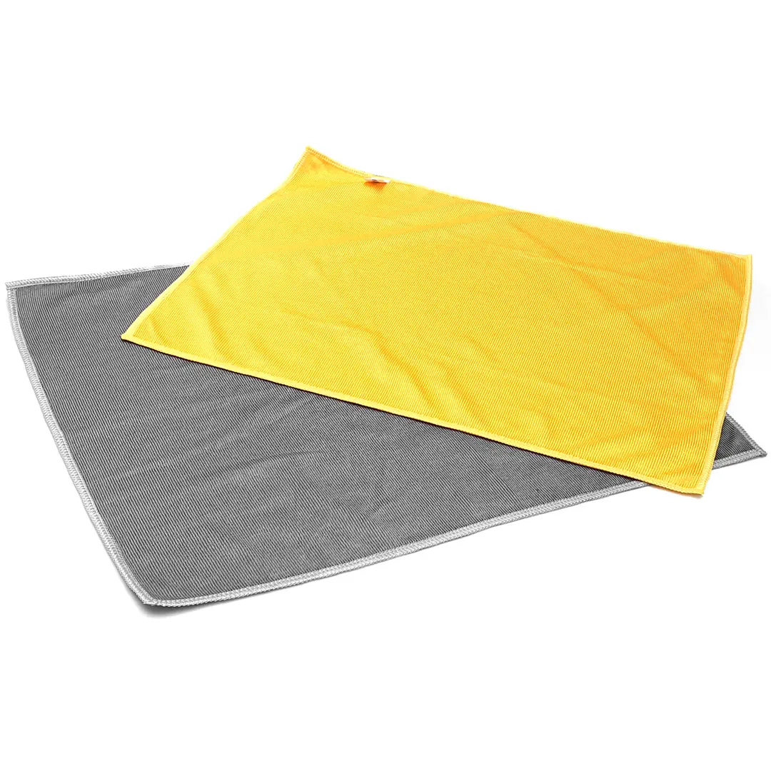 CHROLUX Set 2 Lavete Groase din Microfibră pentru Geamuri Auto 40x50cm 300GSM – Portocaliu/Gri
