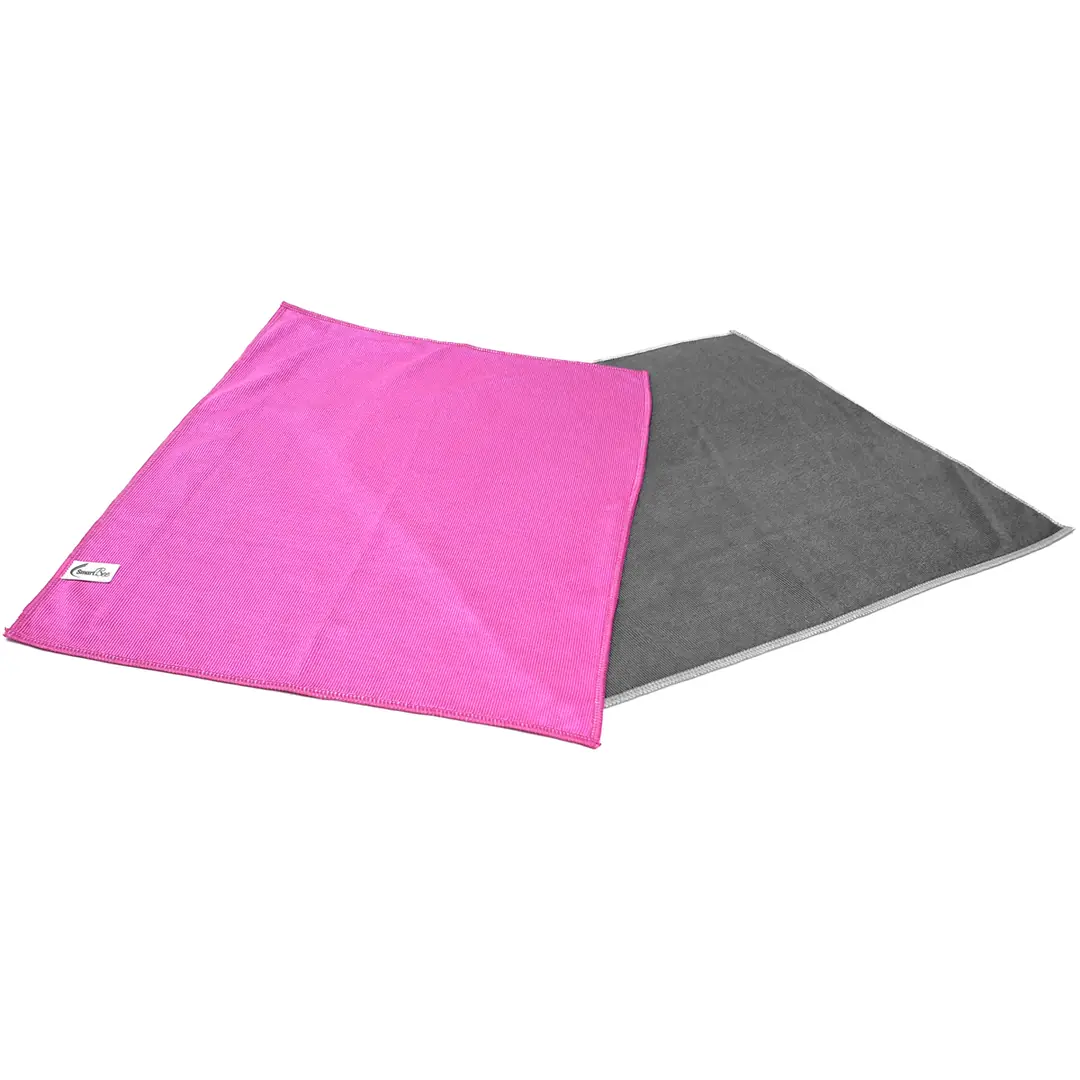 SOSNA 2'li Mikrofiber Kalın Cam Bezi 40x50cm 300GSM - Pembe/Gri