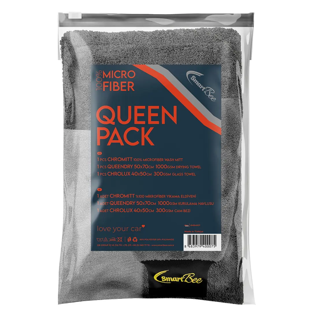 Product image: QUEENPACK Microfiber Car Wash Kit – Anthracite