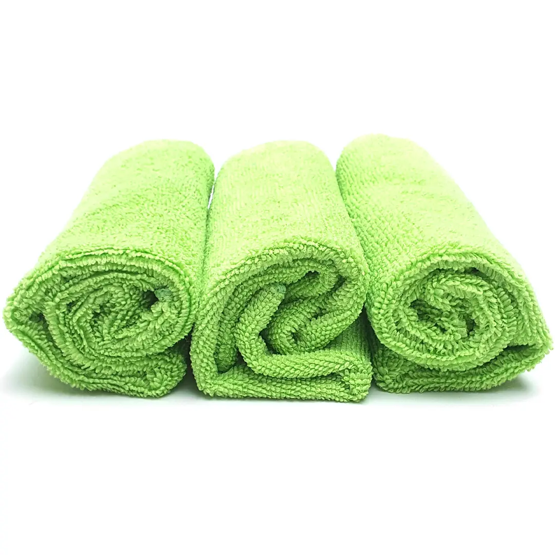 ADAMITE 3-Pack Microfiber Car Cleaning Towels 40x40 cm 265 GSM – Green