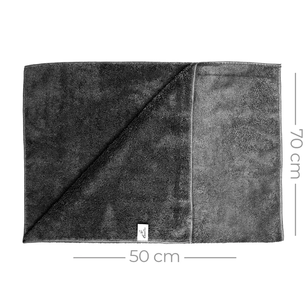 Mikrofiber Çift Yüzlü Araç Kurulama Bezi 50x70cm 440GSM - Antrasit