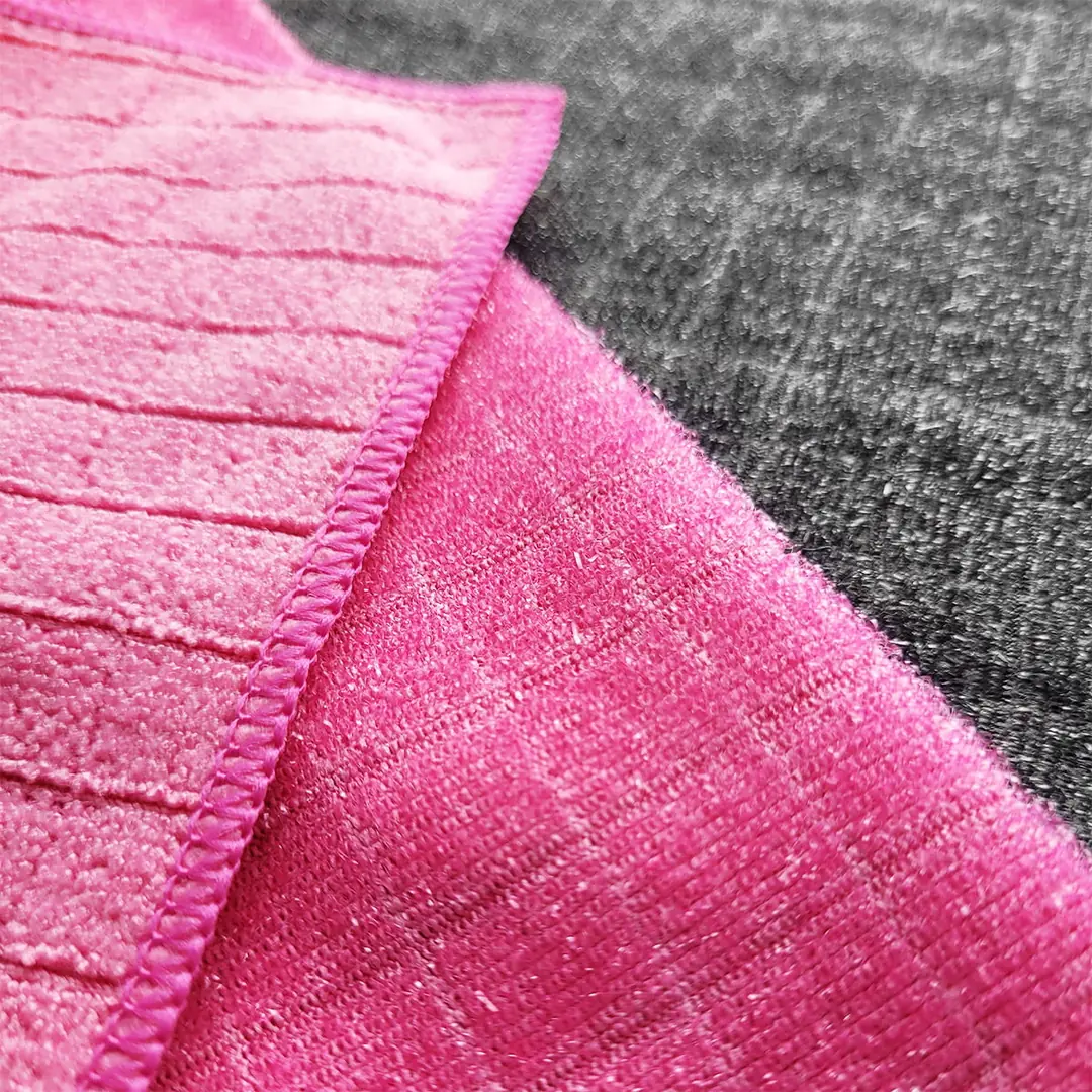 Hobee 2-Pack Checkered Glitter Scrubbing Cloth 40x40 cm 320 GSM - Pink/Gray