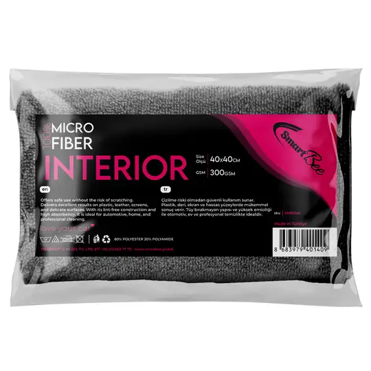 INTERIOR Interior Detailing Cloth 40x40 cm 300 GSM - Grey