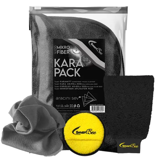 KARAPACK Microfiber Car Wash Kit - Black