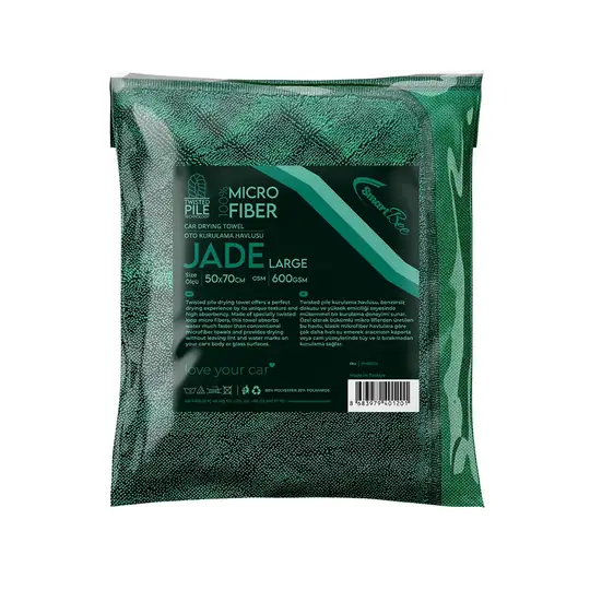 Product image: JADE Twisted Pile Microfiber Car Drying Towel 50×70 cm 600 GSM – Dark Green