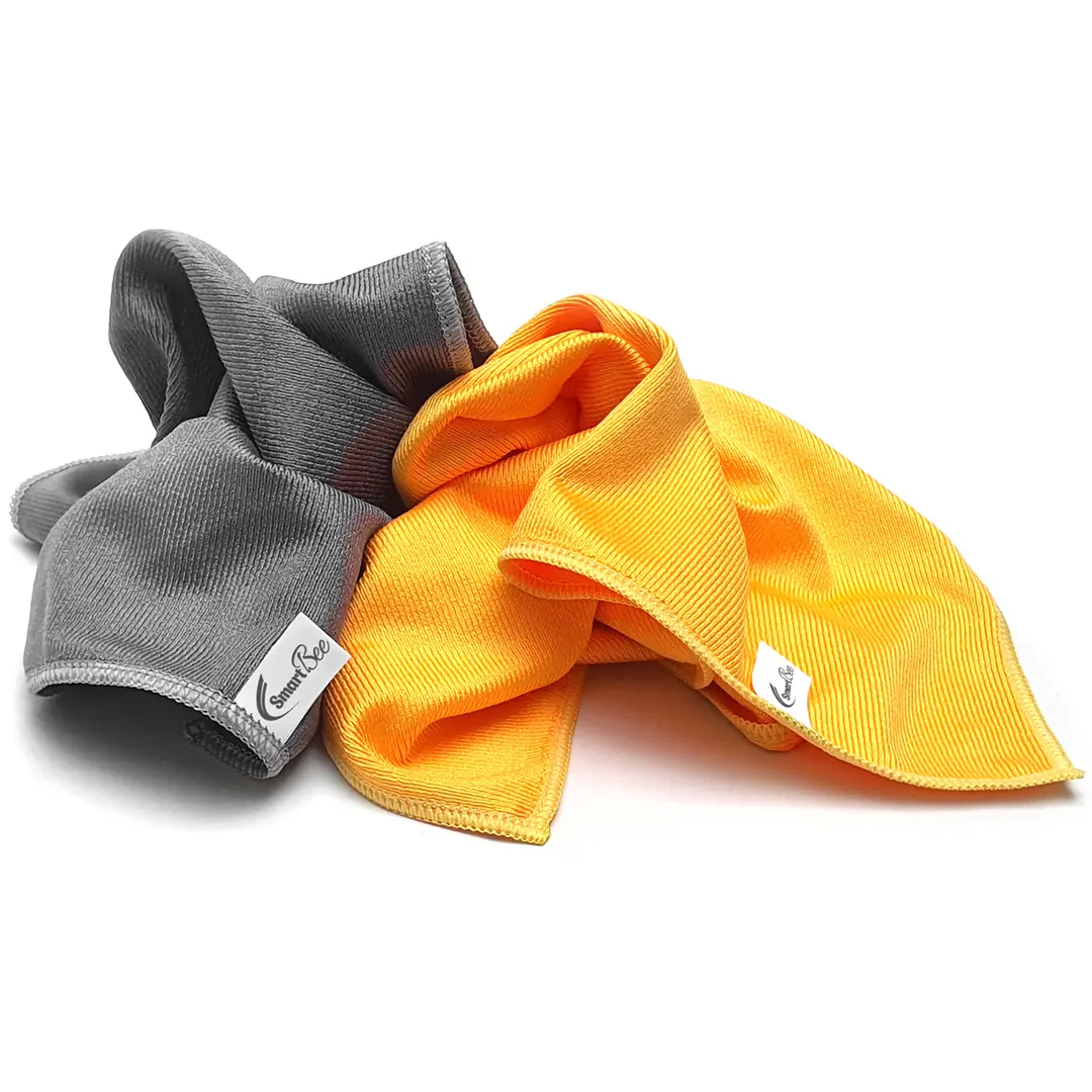 CHROLUX Set 2 Lavete Groase din Microfibră pentru Geamuri Auto 40x50cm 300GSM – Portocaliu/Gri
